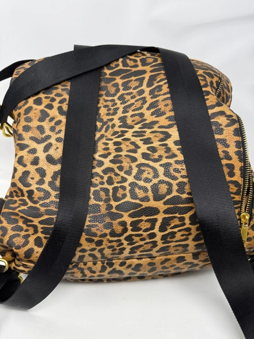 Fawn Design Leopard Print diaper Bag /Backpack Bag - Brown/Black